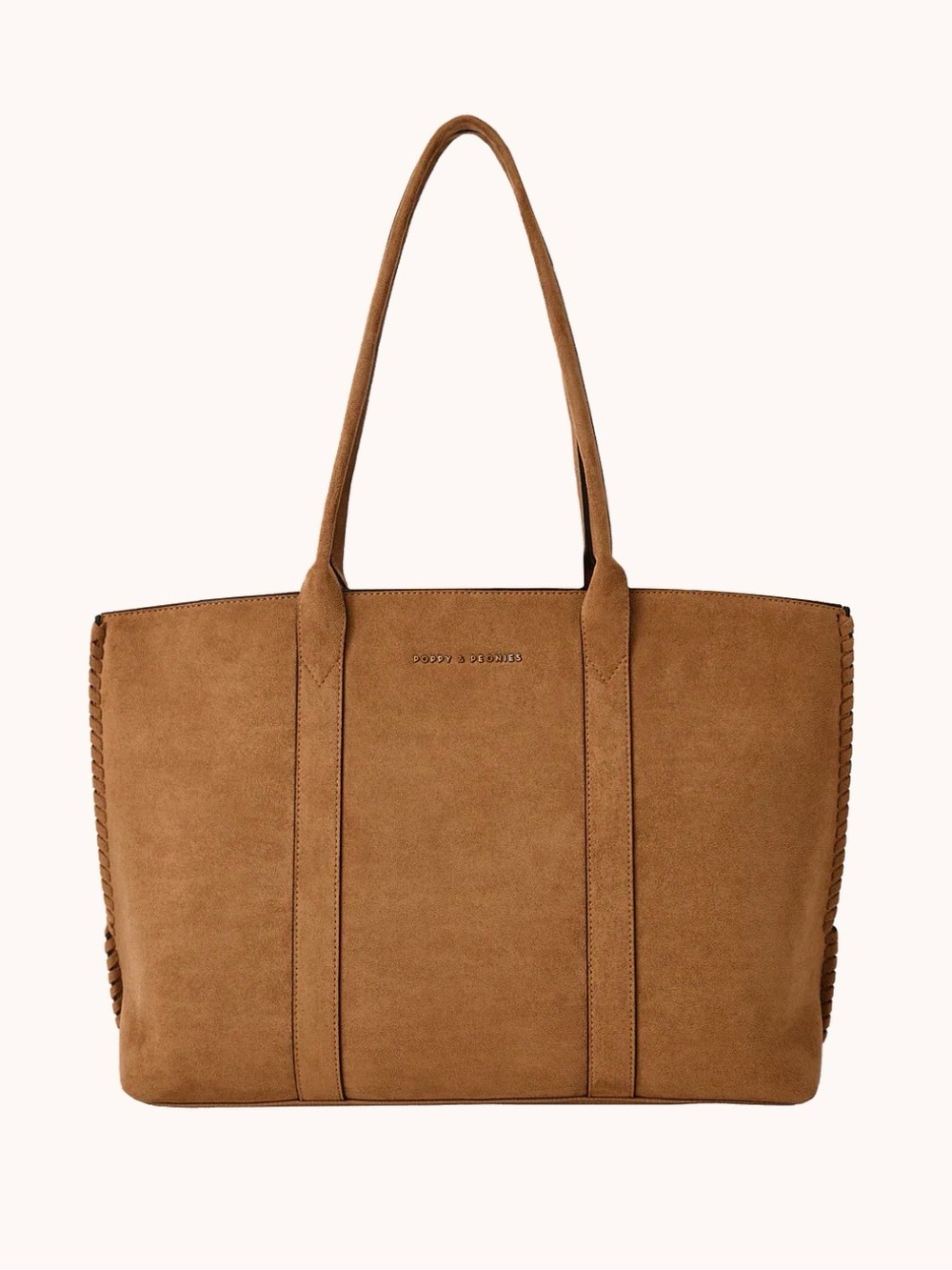 Poppy & Peonies Meadow Tote – Cognac Suede